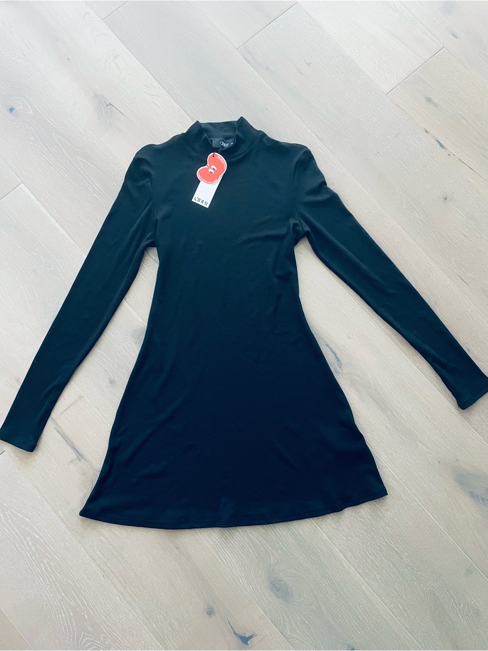 Cider Black Long-Sleeve A-Line Dress
